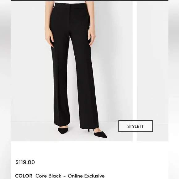 NWT Ann Taylor High Rise Seasonless Stretch Black Trouser Pants Size 10 - Picture 9 of 11